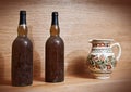 Two old wine bottles Royalty Free Stock Photo