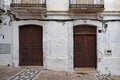 Two old wooden door in the backstreets of the Spanish town of Estepona on the Costa del Sol