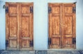 Two old wooden door in Sighisoara