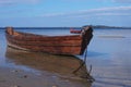 Two old wooden fishing boats near the shore Royalty Free Stock Photo