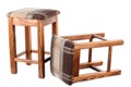 Two old wooden stool Royalty Free Stock Photo