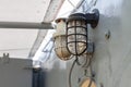 Two Old Yellow deck lamp bulkhead light.