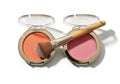 Two open blush compacts with brush Royalty Free Stock Photo