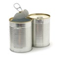 Two open empty tin can Royalty Free Stock Photo