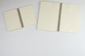 two open spiral notepad with empty white sheets Royalty Free Stock Photo