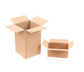 Two opened cardboard boxes. Royalty Free Stock Photo