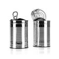 Two Opened tin cans Royalty Free Stock Photo