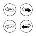 Two opposite arrows icon in circular outline. Data exchange and synchronization symbol. Transfer and update sign Royalty Free Stock Photo