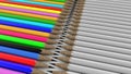 Two opposite rows of pencils Royalty Free Stock Photo