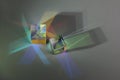 Two optical glass cubes scatter spectrum light