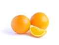 Two orange fruit and lobule Royalty Free Stock Photo