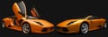 Two Orange Lamborghinis. Royalty Free Stock Photo