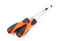 Two orange screwdrivers isolated on white background Royalty Free Stock Photo