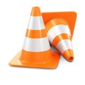 Two orange traffic cones