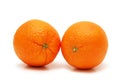 Two oranges isolated on the wh