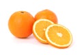 Two oranges and sliced Royalty Free Stock Photo