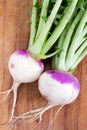 Two organic purple top turnip