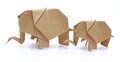 Two origami elephants recycle paper Royalty Free Stock Photo