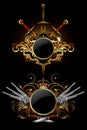 Two ornamental shields Royalty Free Stock Photo