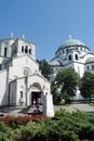 Two Orthodox churches in Belgrade Serbia Royalty Free Stock Photo