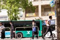 Streetscene at Davidka Square in Western Jerusalem, Israel. Two Royalty Free Stock Photo