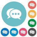 Two oval active chat bubbles solid flat round icons Royalty Free Stock Photo