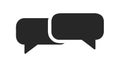 Two Overlapping Black Chat Bubbles Icon Vector, Conversation Graphic, vector design Generative AI Royalty Free Stock Photo
