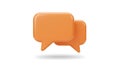 Two overlapping, glossy orange speech bubbles with rounded corners and pointed tails, Royalty Free Stock Photo