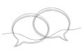 Two overlapping speech bubbles drawn with a single continuous line Royalty Free Stock Photo