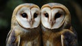 Two Owls Close Up Portrait Royalty Free Stock Photo