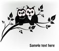 Two owls tree Royalty Free Stock Photo