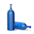 Two oxygen cylinders 3d rendering Royalty Free Stock Photo