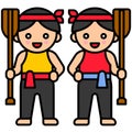 Two Paddler icon Dragon Boat festival related vector