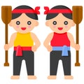 Two Paddler icon Dragon Boat festival related vector