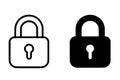 Padlock icon, outline and silhouette versions Royalty Free Stock Photo