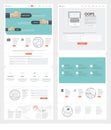 Two page Website design template with concept icons and avatars for business company portfolio Royalty Free Stock Photo