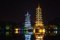 Two Pagodas in Guilin