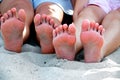 Two Pair of Bare Feet Royalty Free Stock Photo