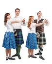 Two pair of dancers of Scottish dance Royalty Free Stock Photo