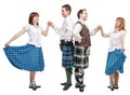 Two pair of dancers of Scottish dance