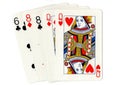 A two pair poker hand of playing cards. Royalty Free Stock Photo