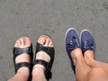 Two pair of summer shoes Royalty Free Stock Photo