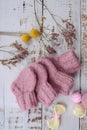 Warm and soft girl socks, winter fashion, made of wool Royalty Free Stock Photo