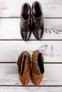 Two pairs of female ankle boots. Royalty Free Stock Photo
