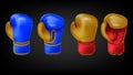 Two pairs of leather boxing gloves Royalty Free Stock Photo