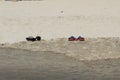 Two pairs of shoes on the beach Puerto Vallarta Royalty Free Stock Photo