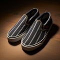 Authentic Vans Slippers With Denim Stripes For Streamline Elegance Royalty Free Stock Photo