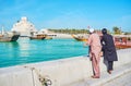 Pakistanis on Corniche promenade, Doha, Qatar Royalty Free Stock Photo