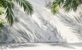 Two Palm Trees Against White Wall