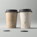 Two paper coffee cups model for mockup template Royalty Free Stock Photo